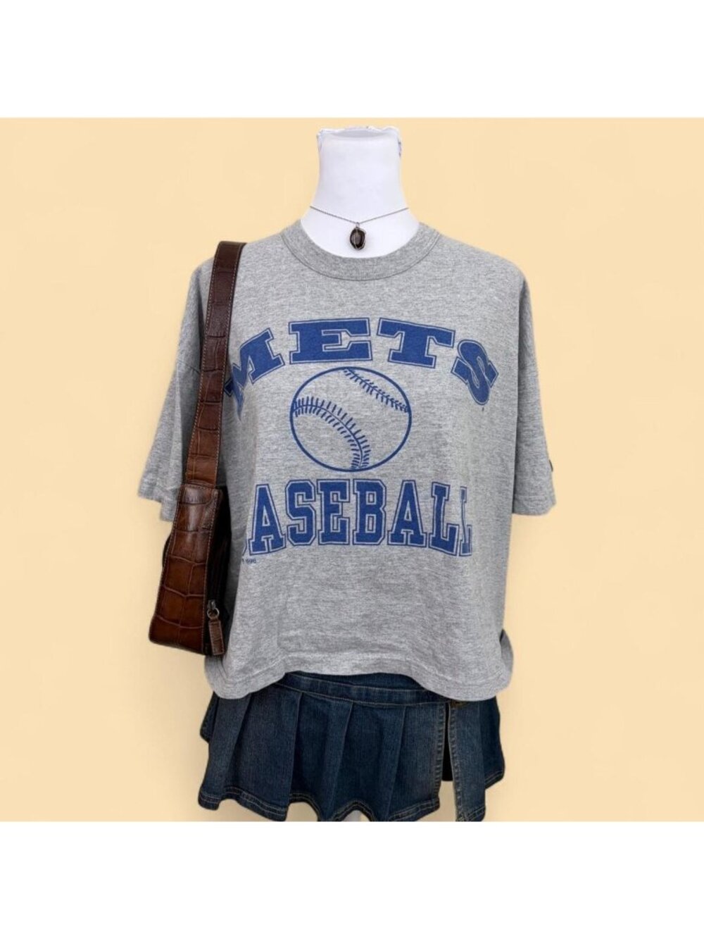 90s Mets Baseball cropped tshirt